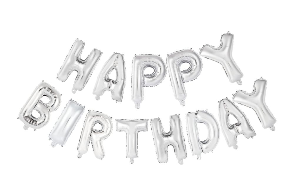 Obrázek k výrobku 23717 - Balónkový nápis HAPPY BIRTHDAY stříbrný