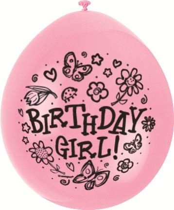 Balónky s potiskem BIRTHDAY GIRL