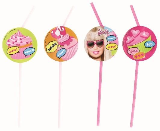 Dekorativní brčka Barbie Fashion
