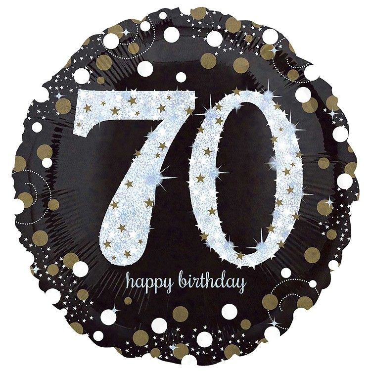 70th birthday foil balloon. 