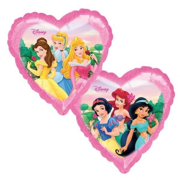 Les princesses Disney coeur 2 faces ballon 45cm