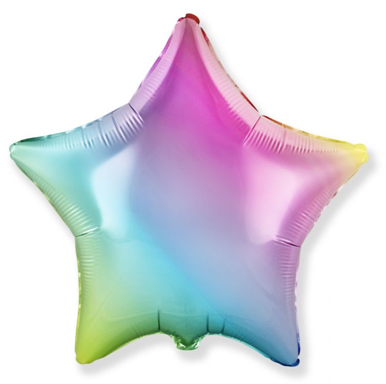 Obrázek k výrobku 23391 - Fóliový balónek hvězda duhová pastel