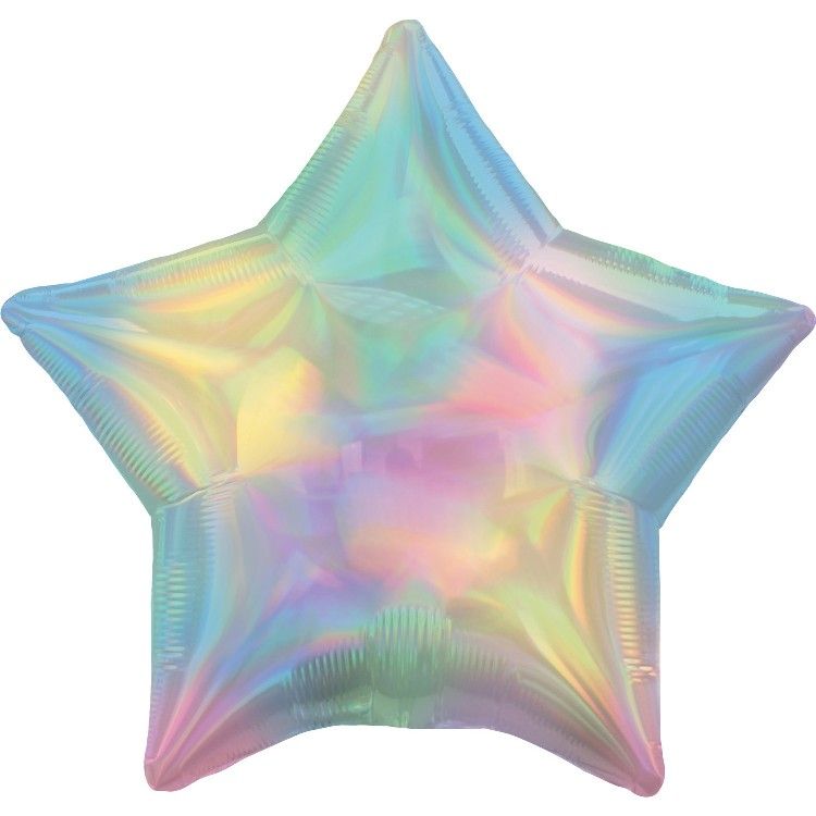 Obrázek k výrobku 22696 - Fóliový balónek hvězda duhová pastel