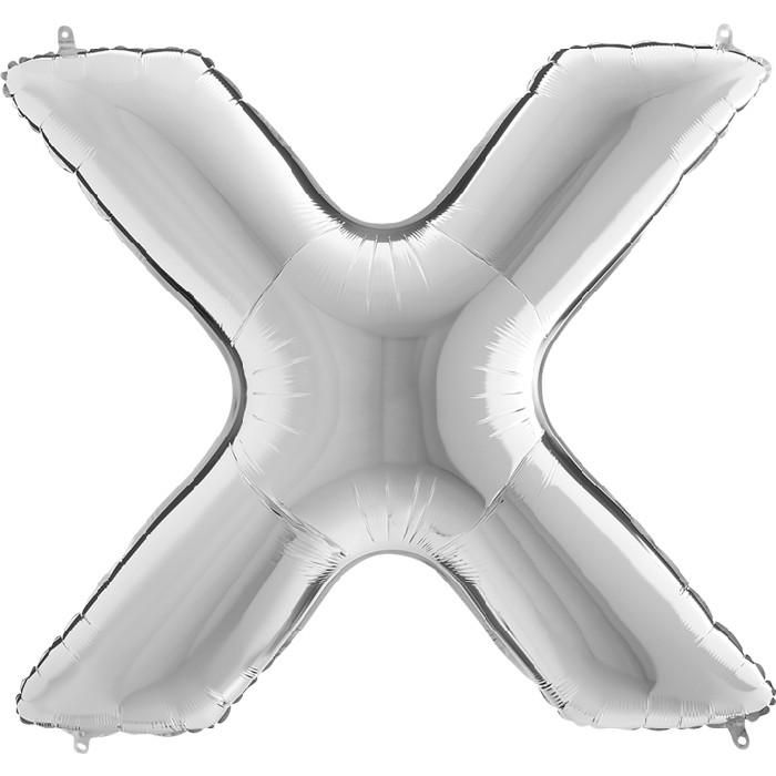 Fóliový balónek stříbrný X