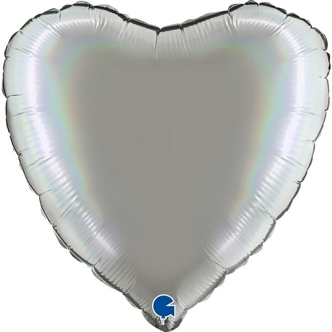 Obrázek k výrobku 23218 - Holografický fóliový balónek srdce platina
