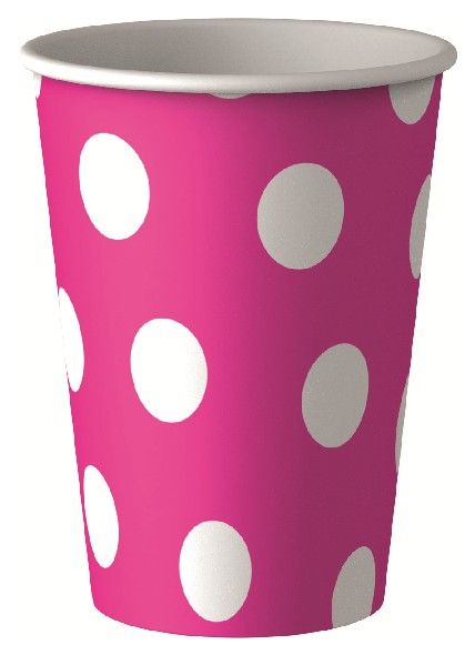 Obrázek k výrobku 22088 - Kelímky tmavě růžové DOTS