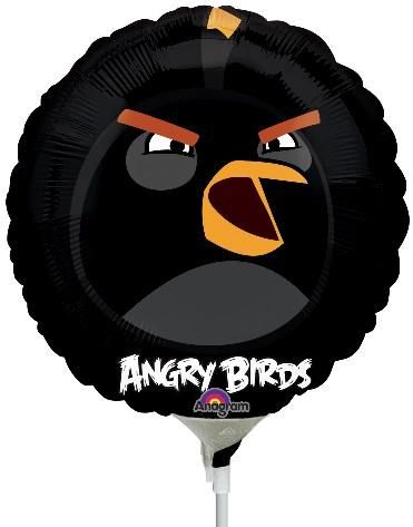 Mini fóliový balónek Angry Birds- Black Bird