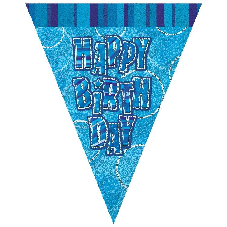 Obrázek k výrobku 22751 - Třpitivé závěsné vlajky HAPPY BIRTHDAY