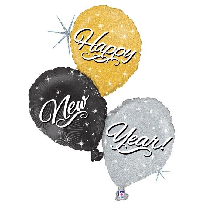 Obrázek k výrobku 22738 - Třpitivý fóliový balónek HAPPY NEW YEAR
