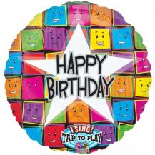 Fóliový balónek hrající HAPPY BIRTHDAY Sing-A-Tune
