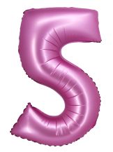 Obrázek k výrobku 23629 - Fóliový balónek tmavě růžový 5 satin