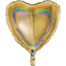 Obrázek k výrobku 23385 - Třpitivý fóliový balónek srdce zlatá