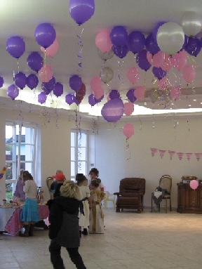 Balloons with helium as a ceiling decoration