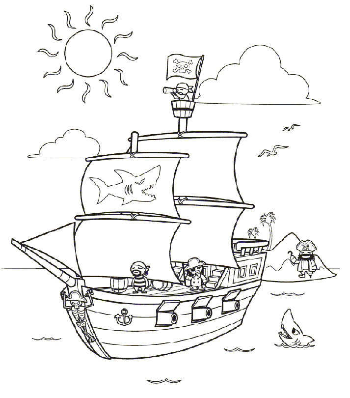 Omalovánky pirátská loď 3
